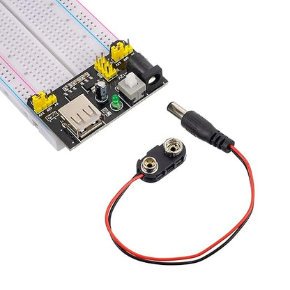 Breadboard Kit with Power Supply Module， Jumper Wires，Battery Clip，830 & 400 tie-Points Breadboard
