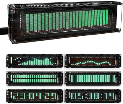 AK2515 Pro Audio Spectrum Analyzer with VFD Display, MIC Input & Advanced AGC, Adjustable Gain, Type-C Power,Precise Sound Level Meter for Musicians and Audio Enthusiasts