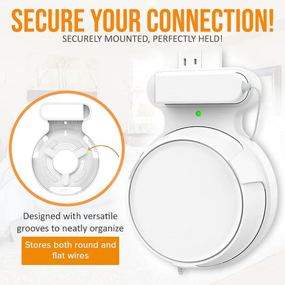 Wall Mount Bracket for TP-Link Deco BE23/BE25/BE3600/BE5000 Mesh WiFi 7 System Network and Power Cord Management Space-Saving TP-Link WiFi 7 Router Wall Mount Bracket (White-2Pack,White)