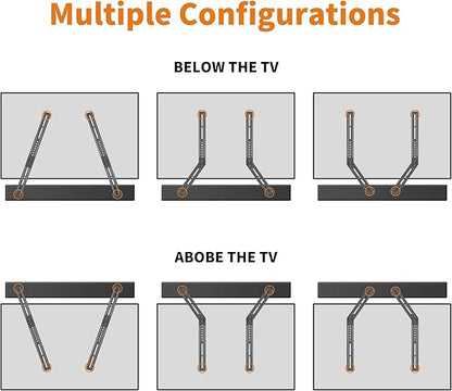 Universal Sound Bar Mounts Fits Most 23 to 65 Inch TVs Soundbar TV Mount Bracket Above or Under TV, up to 22 lbs SBR302