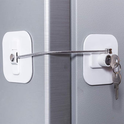 Fridge Lock,Refrigerator Locks,Freezer Lock with Key for Child Safety,Locks to Lock Fridge and Cabinets,White Fridge Lock