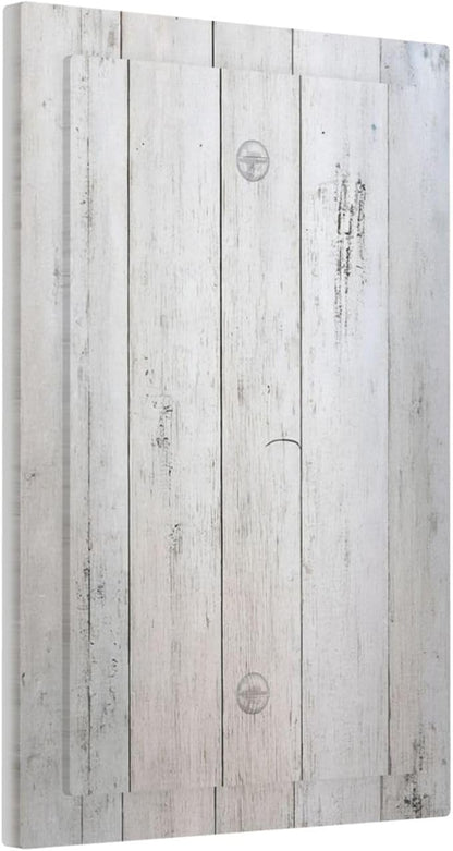 Rustic White Grey Wood Grain Light Switch Cover Plate 1 Gang No Device Blank Decorative Switch Plate Electrical Wall Plates Faceplate for Bedroom Bathroom Decor