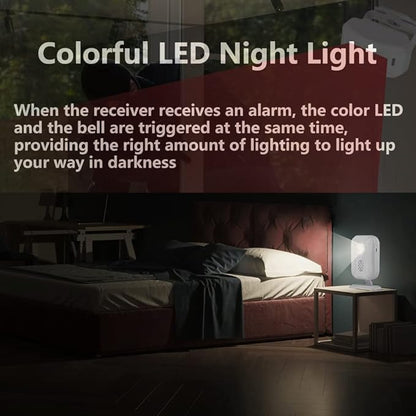 Evernary Bed Alarm and Fall Prevention for Elderly Adults, Wireless Motion Detector for Seniors Caregiver Motion Sensor Alarm Indoor for Dementia