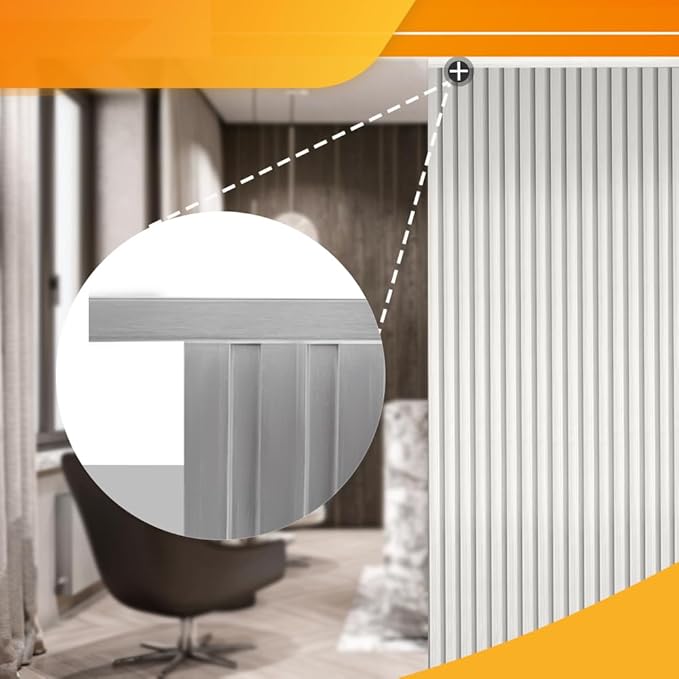 OUZUGIE 8-Pack 57 Inches, WPC Slat Wall Panel Trim,Corner Guard for Low Grille (Metallic Silver)