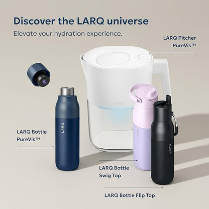 LARQ Bottle PureVis 2 - UV Water Purifier with Self-Cleaning, App Hydration Tracking, Filter Straw, Detachable Handle, Double-Wall Insulated