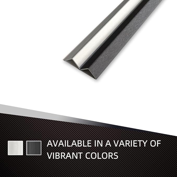 OUZUGIE 8-Pack 57 Inches, WPC Slat Wall Panel Trim,Corner Guard for High Grille (Metallic Dark Gray)