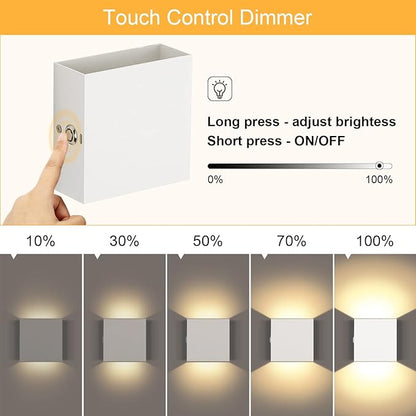 Lightess Battery Wall Sconce Touch Control, LED Wall Lights Rechargeable, Up Down Wall Mount Lights for Indoor Lighting, Warm White, LG9939108