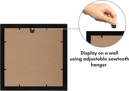 Americanflat 10x10 Picture Frame with Shatter-Resistant Glass - Signature Collection - Gallery Style Frames Made of Engineered Wood - Square Frame for Wall Display - Black