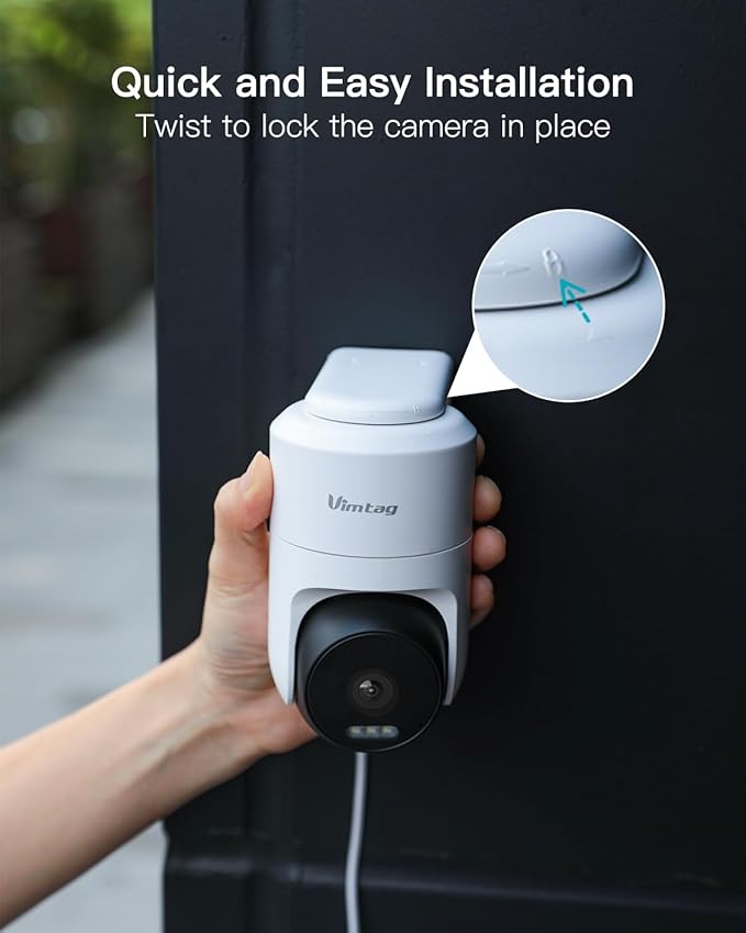 VIMTAG Cameras for Home Security, 2.5K Outdoor/Indoor Camera, 360° Pan/Tilt Outside House Surveillance for Pet/Dog/Nanny/Baby, Motion Tracking, Color Night Vision, 2-Way Audio, Cloud/SD Card Storage
