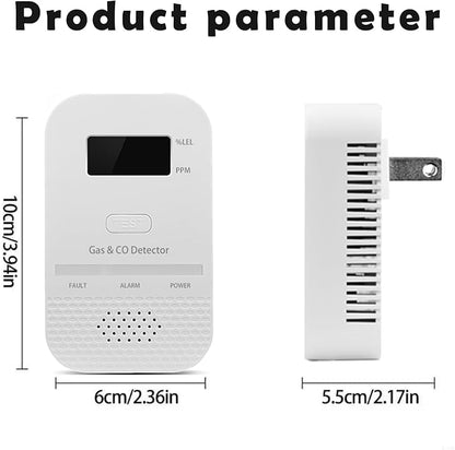 3PCS 2-in-1 Carbon Monoxide and Combustible Gas Detectors Combination, Plug in Co Leak Detector LNG LPG Monitor for Home Travel RV Essentials, Sound Alarm Over 85dB, 50-Feet Detection Range