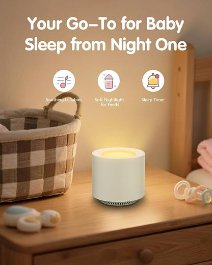 Baby White Noise Machine: Red Light Therapy Sleep Sound Machine with 38 Soothing Sounds & Calming Womb Soother Shusher, Memory Function, Dimmable Nursery Night Light with Timer, Baby Gift