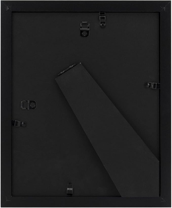 Golden State Art, 8x10 Picture Frame with Mat for 5x7 Photo - High Definition Glass Wall Mounting or Tabletop Display (Black, 1 Pack)