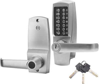 Mechanical Door Lock, Mechanical Push Button Lever Lock, Keyless Entry Commercial & Residential, Water-Proof Zinc Alloy, Easy to Install, for Garden, Yard, Garage