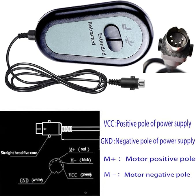 Gourd Shaped 2Key Recliner Switch Controller,5Pin Plug Fixed Replacement Compatible with Okin Limoss Dewert Power Chair Lift Lazy Chair Remote Control Stand
