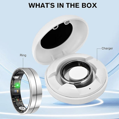 KppeX-X1 Smart Health Ring Kit-Nighttime Sleep Monitoring-Heart Rate-IP68 Waterproof Exercise Recording Fitness Tracker-No Subscription Fee Mixer#Steel Color (X1-13#)