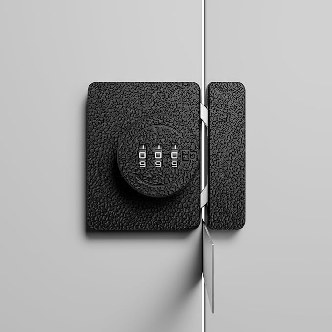 ETEKJOY Keyless Cabinet Lock 3-Digit Combination for Swinging/Sliding Door Drawer Cupboard Locker Closet Wooden Box Hook-Locking (Black, 180 Degree)