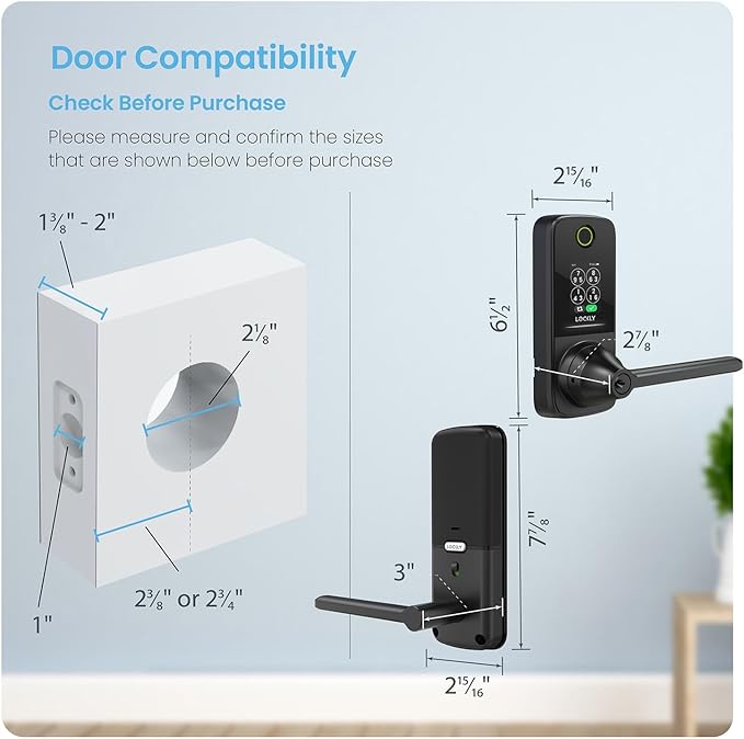 Lockly Smart Lock Secure Pro (2025 Latest Version),Fingerprint Door Lock, Keyless Entry, Built-in Wi-Fi Latch, PIN Genie Keypad (Black)