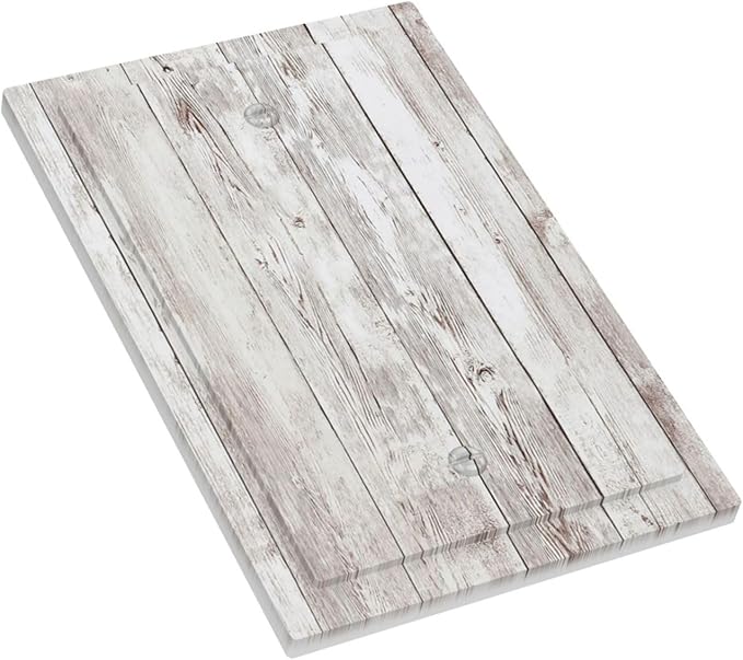 Light Switch Cover Plate Rustic Vintage White Wood Grain 1 Gang No Device Blank Electrical Wall Plates Faceplate Decorative Switch Plate for Farmhouse Home Decor