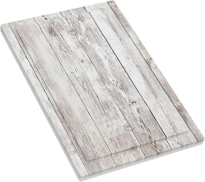 Light Switch Cover Plate Rustic Vintage White Wood Grain 1 Gang No Device Blank Electrical Wall Plates Faceplate Decorative Switch Plate for Farmhouse Home Decor