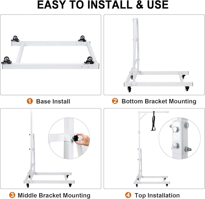 Trapeze Bar for Bed Mobility, Heavy Duty Pull Up Assist Bar with Floor Stand, 5Ft-7Ft Height Adjustable Trapeze Bar, Medical Patient Mover for Care Facilities, White