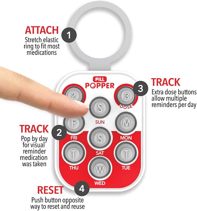 Pill Popper - Memory Aid Medication Dose Tracker (6 Pack)