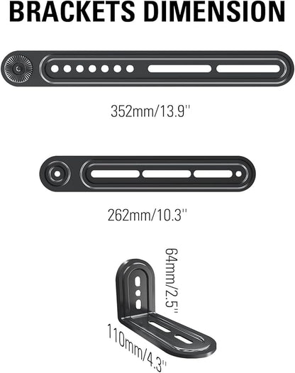 Mounting Dream Soundbar Mount Fits Most Sound Bars Up to 15 lbs, Mounting Soundbar Above or Under TV, Sound Bar Mounting Brackets for TV, Sound Bar Mount with Detachable Extension Plates MD5422