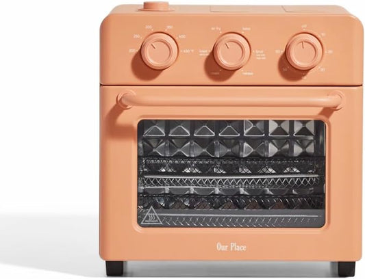 Our Place Wonder Oven | 6-in-1 Stainless Steel Air Fryer Toaster Oven Combo with Basket, Rack, Pan & Tray | Compact 13 QT Countertop Capacity - Toast, Roast, Bake, Reheat, Broil & Steam | Spice