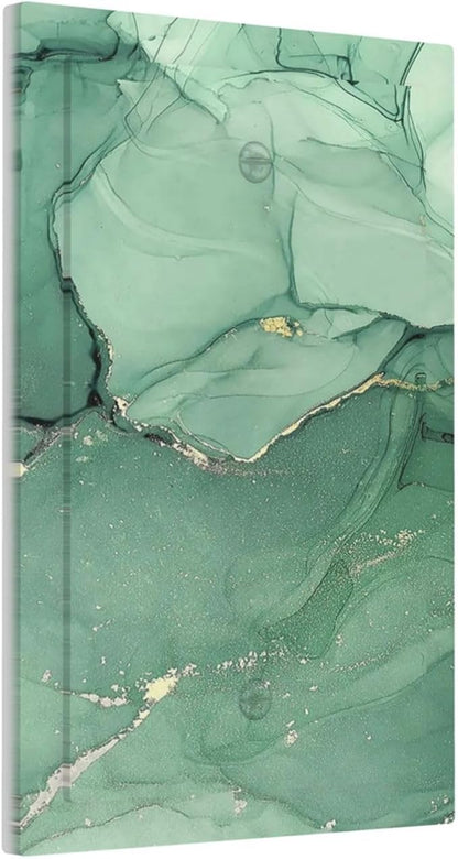 Light Switch Cover Plate Simple Green Marble 1 Gang No Device Blank Electrical Wall Plates Faceplate Decorative Switch Plate for living Room Office Decor
