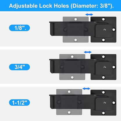 7.5" Flip Gate Latch Lock with Padlock Hole, 4mm Heavy Duty Aluminum Alloy Adjustable Door Latch for Sliding and Swing Open Door, Outdoor Gate, Wooden Fence, Barn Door, Shed, Garage, Yard