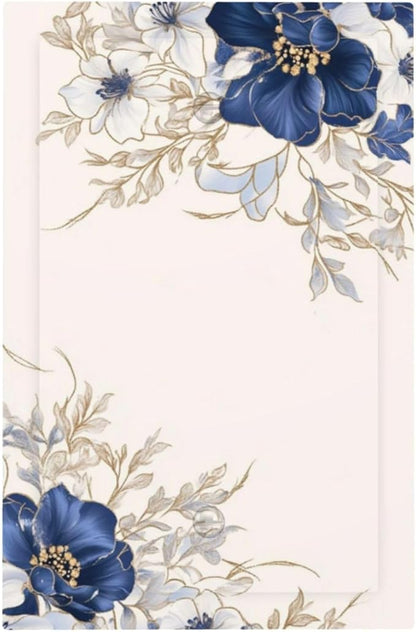 Decorative Light Switch Cover Plate Rustic Blue Beige Flower Peony Floral 1 Gang No Device Single Blank Outlet Covers Wall Plates for Electrical Outlets Faceplate for Bedroom Home Decor