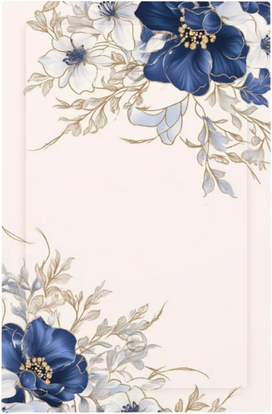 Decorative Light Switch Cover Plate Rustic Blue Beige Flower Peony Floral 1 Gang No Device Single Blank Outlet Covers Wall Plates for Electrical Outlets Faceplate for Bedroom Home Decor