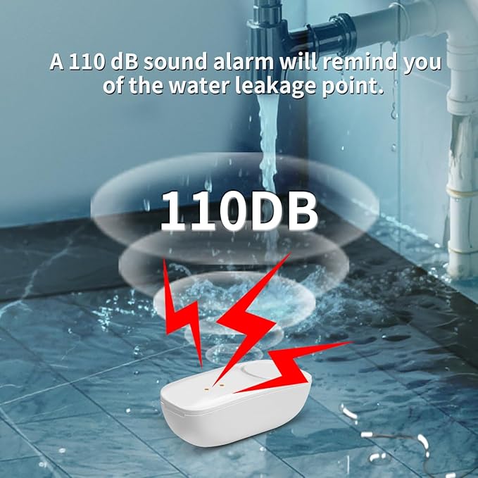 Water Leak detectors for Home 3 Packs,2000ft/600m Ultra-Long Range Water Leak Detector,110dB Siren & Instant App Alerts,Suitable for Home, Basement, Kitchen