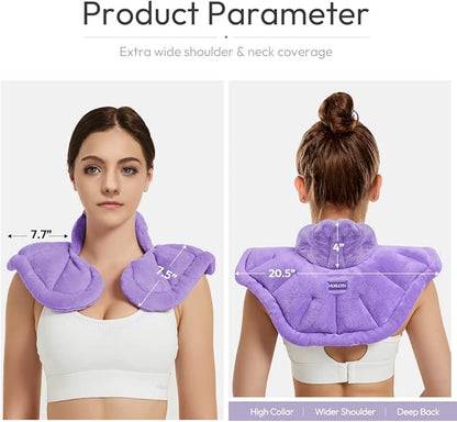 Microwavable Heated Neck Wrap Warmer and Shoulder Heating Pad Microwave, Weighted Microwave Heating Pad for Neck and Shoulders Hot and Cold Compress