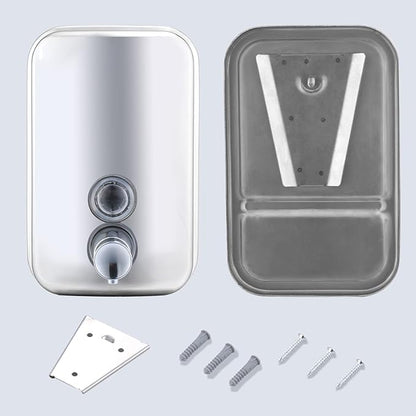 Commercial Soap Dispenser Wall Mount Stainless Steel Manual Liquid Pump Rust-Proof Leak Free for Bathroom (17 fl oz / 500ml)