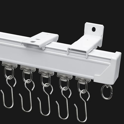 Curtain Track for Ceiling or Wall, Heavy Duty Aluminum Alloy with Smooth Sliding, Easy to Install, White, 3ft To 12ft