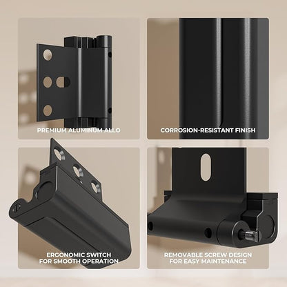 5 Pack Home Security Door Reinforcement Lock, Childproof Safety Door Lock Latch Stopper, Removable Screw-Mounted, Prevent Home Unauthorized Entry, Aluminum Construction, Withstands 800 lbs