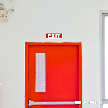 iSYFIX Exit Sign – 2 Pack 12x4 Inch – 40 mil Thick Polystyrene Plastic Sign, Laminated UV, Scratch & Fade Resistance, Waterproof, Indoor & Outdoor, Exit Signs for Exterior.