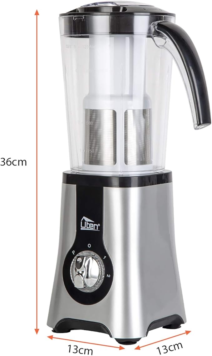 Uten 5-in-1 Smoothie Blender 42 oz/1.25L, Multi-Functional Mixer, Smoothie Maker, Juicer, Grinder with 304 Stainless Steel Blades, BPA-Free, Dishwasher Safe, Includes 3 Blender Cups & 2 Travel Bottles