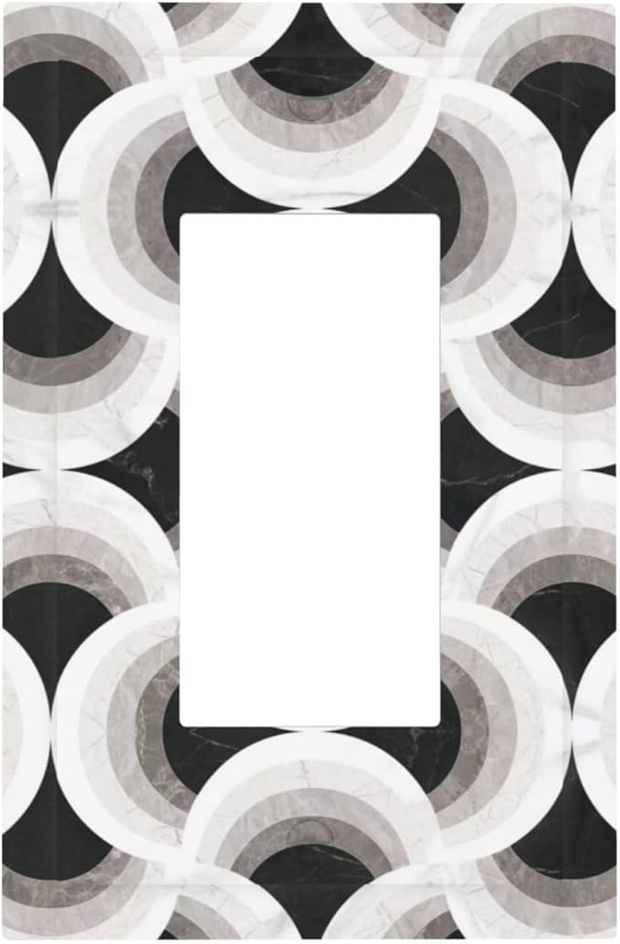 Abstract Art Marble 1 Gang Single Rocker Decorative Light Switch Covers Electrical Faceplate Switch Plates for Bathroom Kitchen Home