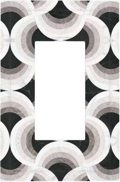 Abstract Art Marble 1 Gang Single Rocker Decorative Light Switch Covers Electrical Faceplate Switch Plates for Bathroom Kitchen Home
