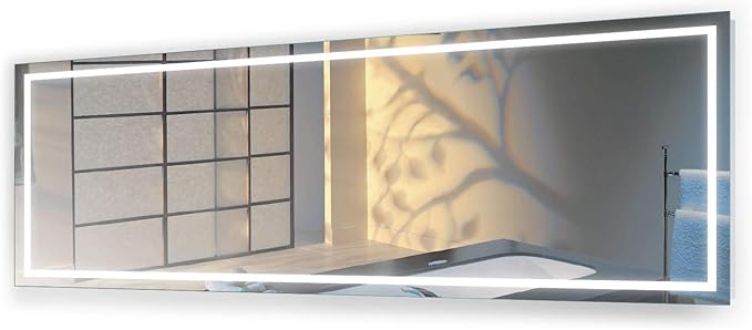 Krugg | Large 96 Inch X 36 Inch LED Bathroom Mirror | Lighted Vanity Mirror Includes Defogger | Wall Mount Vertical or Horizontal Installation |