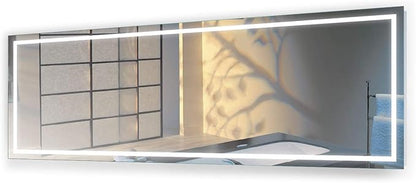 Krugg | Large 96 Inch X 36 Inch LED Bathroom Mirror | Lighted Vanity Mirror Includes Defogger | Wall Mount Vertical or Horizontal Installation |