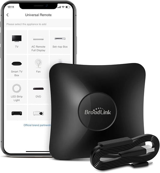 Broadlink RM4 pro Smart IR/RF Remote Control Hub with Sensor Cable(2.4GHz Wi-Fi Only)-WiFi IR/RF Blaster for Home Automation, TV, Curtain, Shades Remote, Works with Alexa, Google Assistant, IFTTT