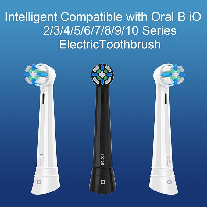 12 Pack Smart Cleaning IO Replacement Heads Compatible with Oral B iO 2 3 4 5 6 7 8 9 10 Series Electric Toothbrush, Brush Heads Compatible with Oral B iO Electric Handles (Black)