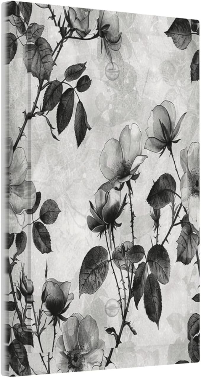 Light Switch Cover Plate Black Breezy Watercolor Garden Floral 1 Gang No Device Blank Electrical Wall Plates Faceplate Decorative Switch Plate for Bedroom Home Decor