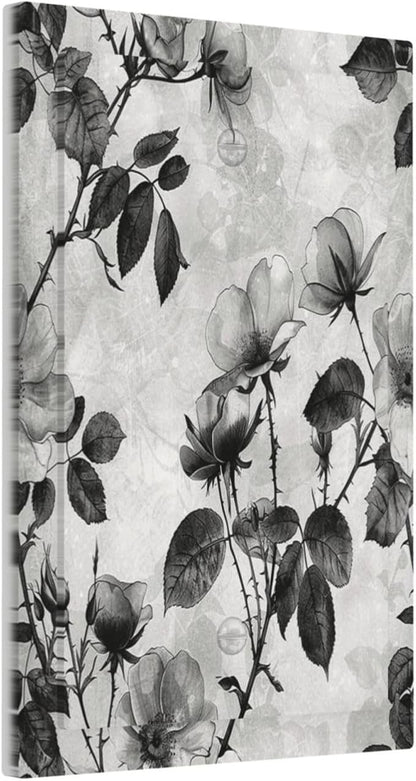 Light Switch Cover Plate Black Breezy Watercolor Garden Floral 1 Gang No Device Blank Electrical Wall Plates Faceplate Decorative Switch Plate for Bedroom Home Decor