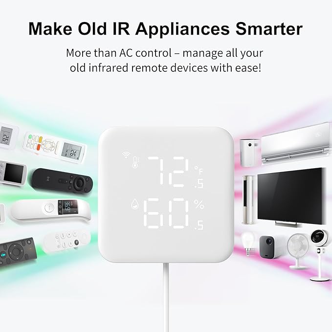 WOOX Smart Air Conditioner Controller, WiFi IR Remote Control for Mini Split, Portable, Window AC & Heat Pumps, Home Automation Controllers, Quick & Easy DIY Installation, Compatible with Alexa/Google