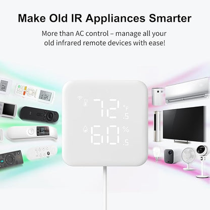 WOOX Smart Air Conditioner Controller, WiFi IR Remote Control for Mini Split, Portable, Window AC & Heat Pumps, Home Automation Controllers, Quick & Easy DIY Installation, Compatible with Alexa/Google