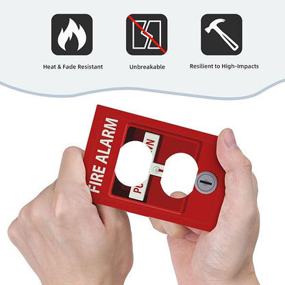 Decorative Outlet Covers Red Fire Alarm Novelty 1 Gang Wall Plate Receptacle Duplex Light Switch Cover Plate Single Dual Plug Covers Electrical Switchplate Faceplate for Office Home Decor