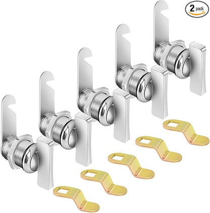 Cam Lock 7/8” 5PCS Thumb Locks Operated Offset, RV Locks for Compartment &Storage Door, Keyless Non-Locking Locks Fits on Camper, Vehicles, Files Drawers (7/8 Inch 5Pcs)